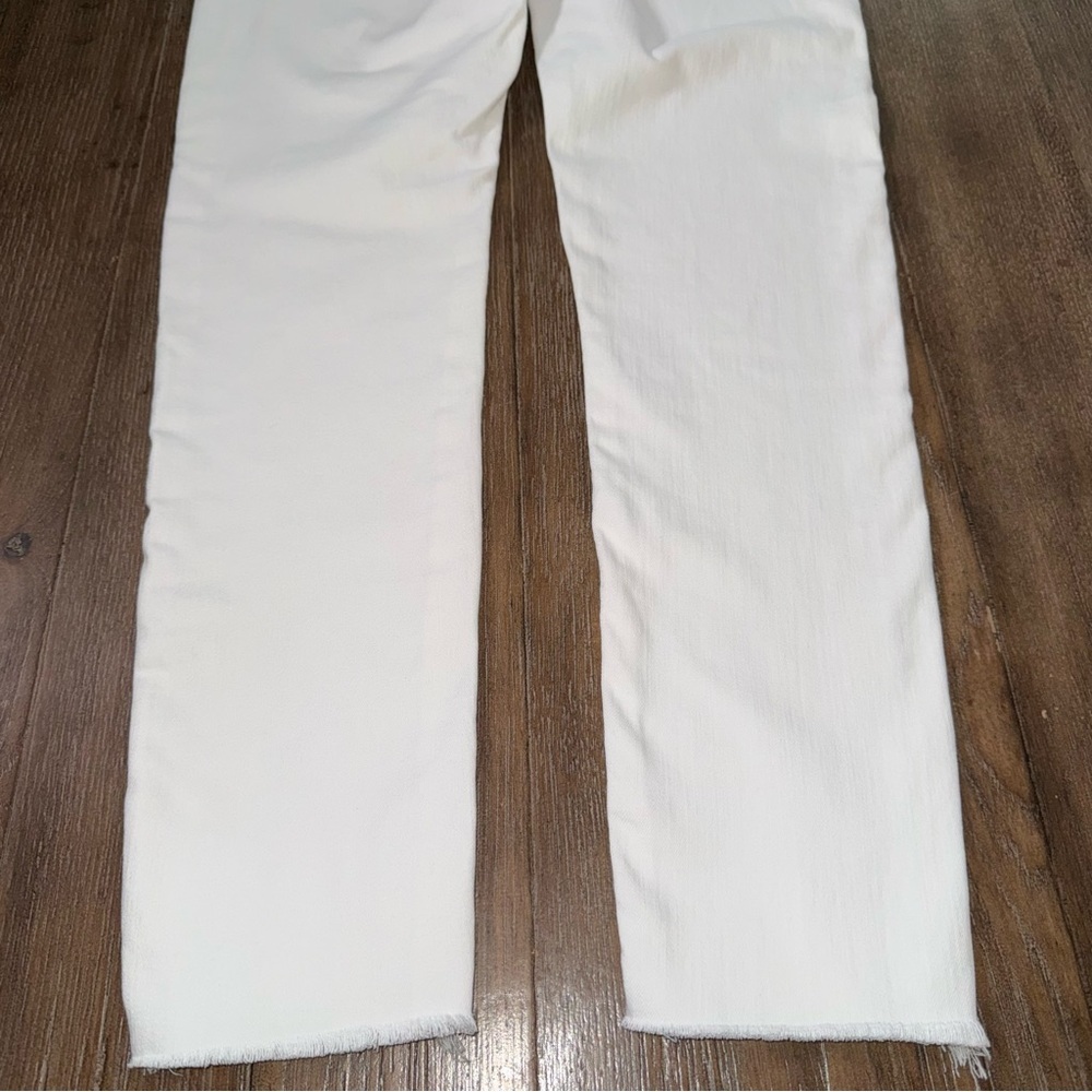 AG The Farrah high rise skinny ankle jean in white sz 29 Raw hem slim - Picture 13 of 13
